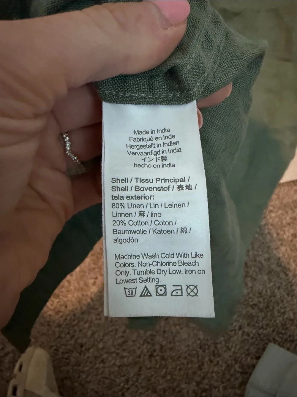 J.Crew Men’s Small Green Linen Blend Button Down Shirt AL179